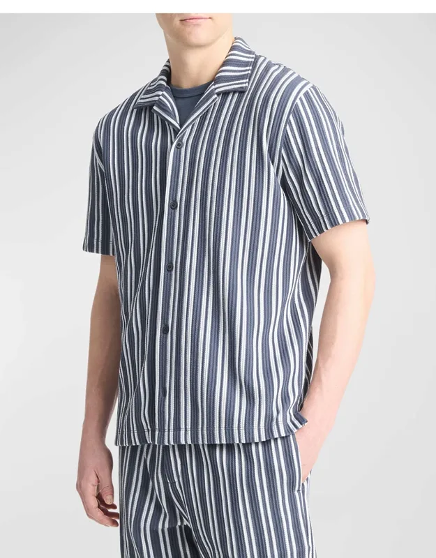 Jacquard Stripe Camp Shirt