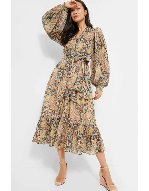Feathers Bohemian Midi Dress