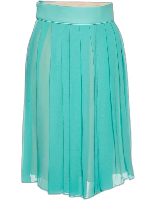 Silk Pleated Midi Skirt