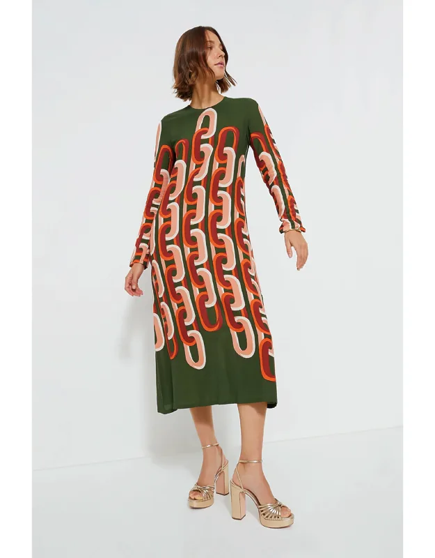 Prometheus Placee Long Sleeve Midi Swing Dress