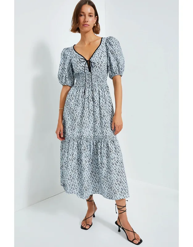 Glacier Lake Printed Cotton Long Smock Dress