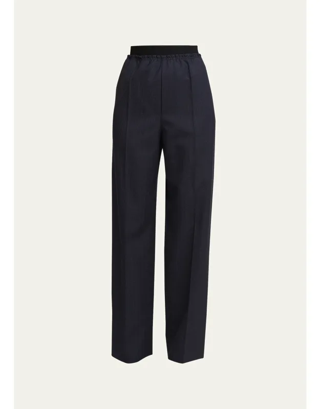 Subtle Striped Straight-leg Trousers