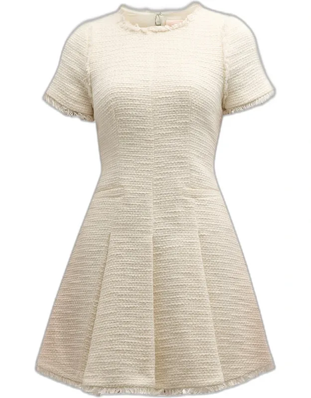 Nova Cotton Boucle Pleated Mini Dress
