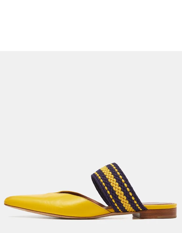 Leather And Fabric Maisie Flat Mules