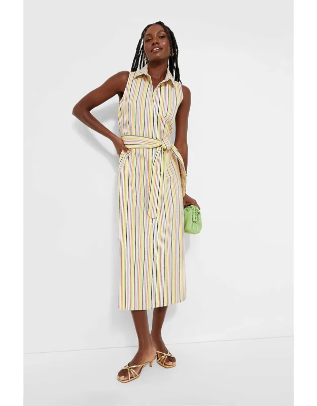 Rainbow Stripe Sleeveless Dress