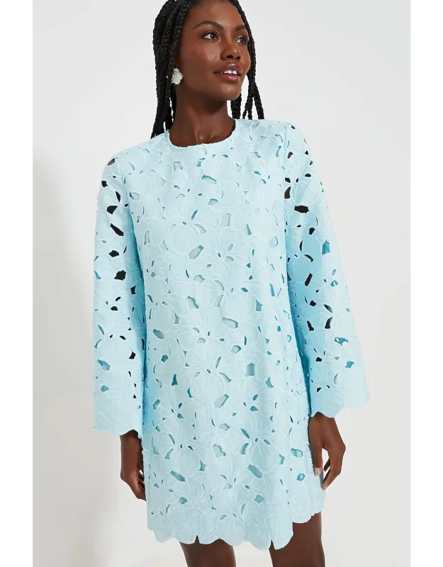 Aqua Floral Lace Dress