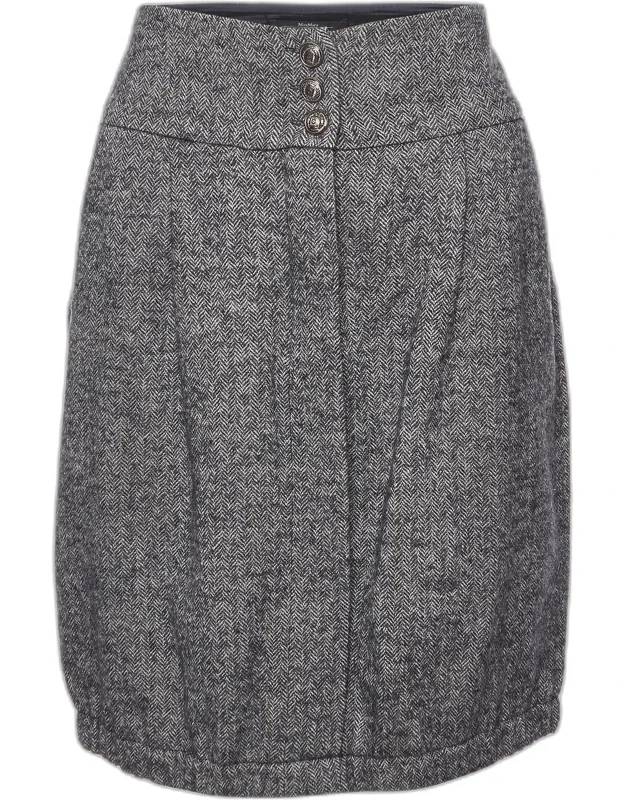 Zig Zag Wool Knee Length Skirt