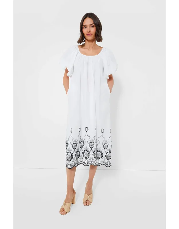 Embroidery Elin Midi Dress