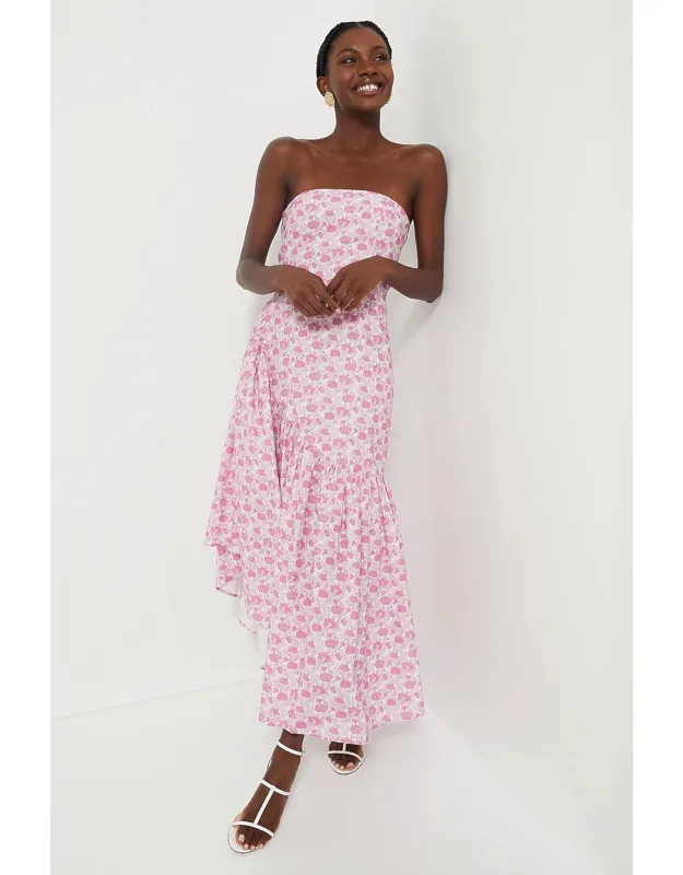 Floral Ruffle Hem Camellia Dress