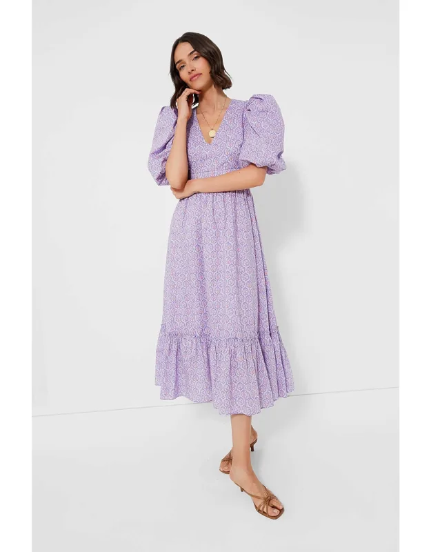 Lilac And Blush Icon Floral Dress