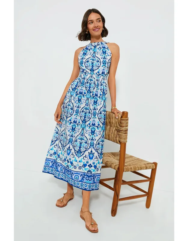 Damask Blue Colomba Dress
