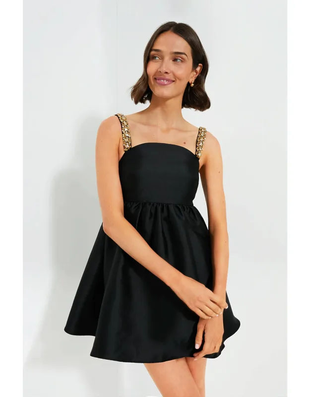 Taffeta Embellished Mini Dress