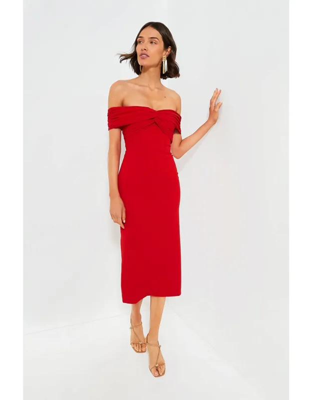 Off The Shoulder Midi Dress