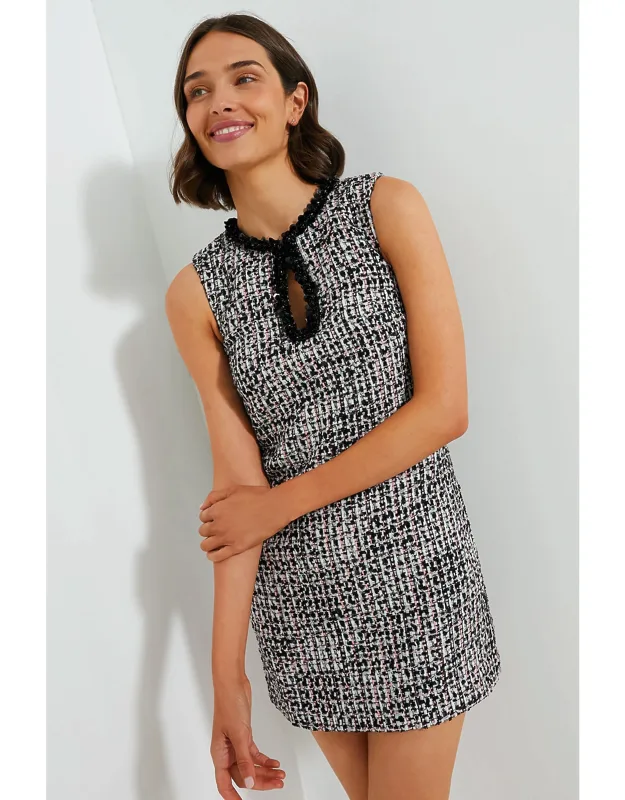 Boucle Embellished Mini Dress