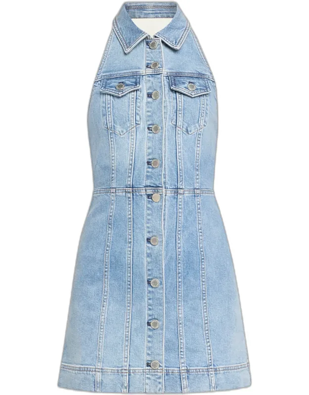 Kendall Denim Halter Mini Dress