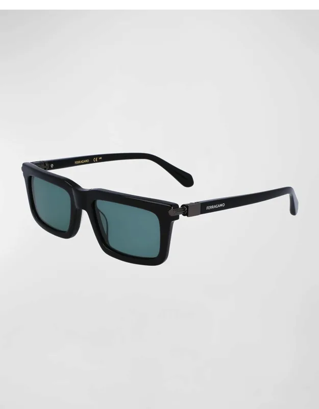 Prisma Modified Acetate Rectangle Sunglasses, 53mm