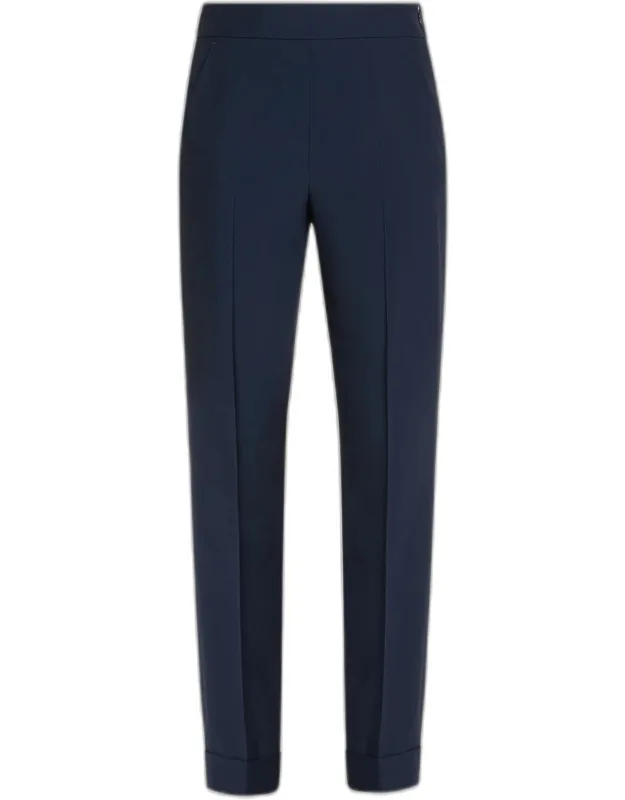 Pleated Straight-leg Pants