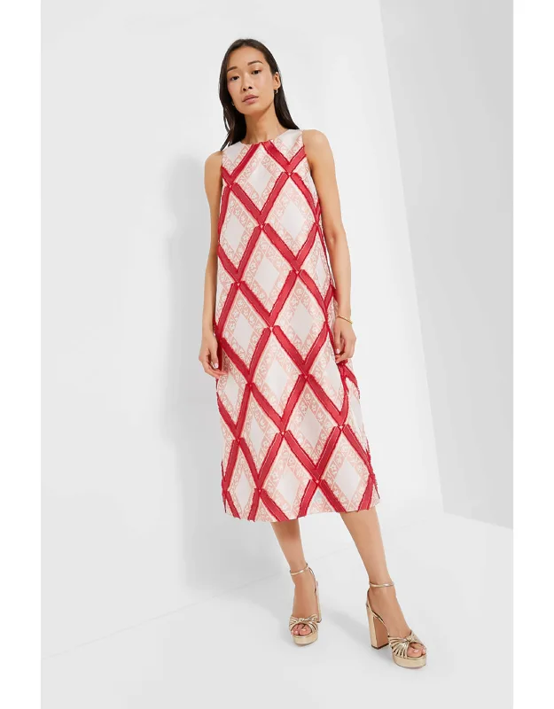 Vermillion Trellis Fil Coupe Dress