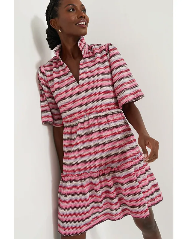 Zigzag Knit Stripe Dress