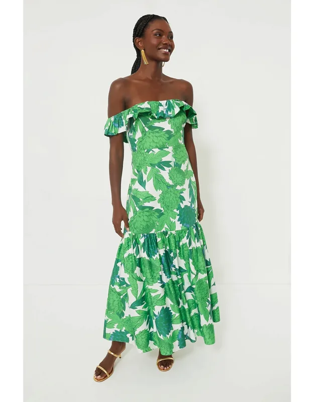 Dandelion Floral Off-the-shoulder Dress