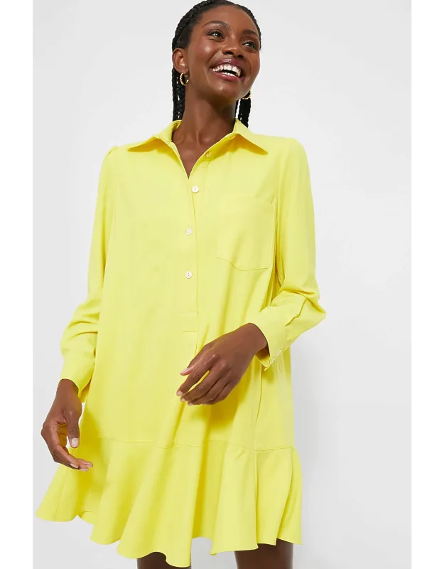 Crepe Callahan Shirt Dress With Classic Collar And Long Sleeves