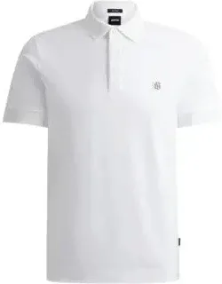 Mercerized Cotton Polo Shirt With Double Monogram