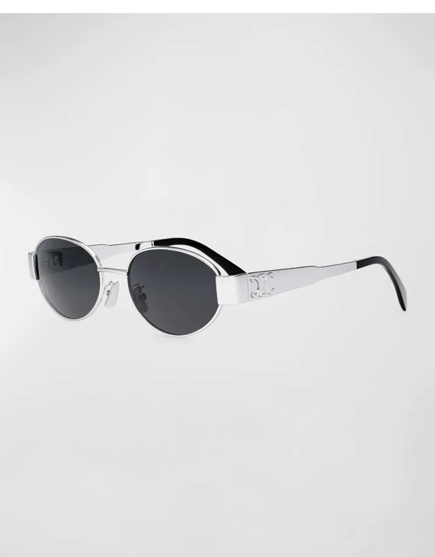 Triomphe Metal Oval Sunglasses