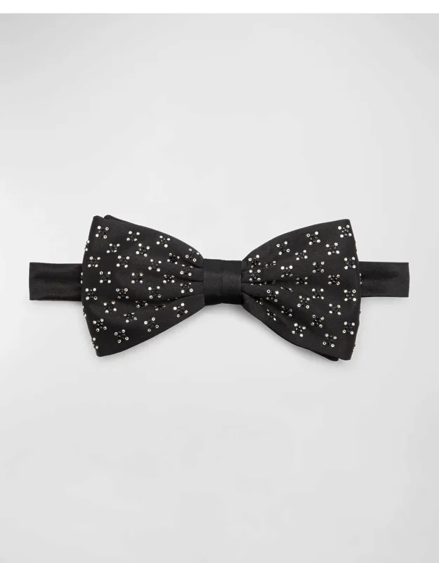 Crystal-embellished Silk Bow Tie