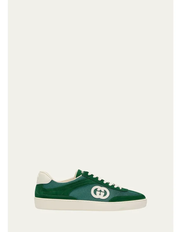 G74 Canvas And Suede T-toe Low-top Sneakers