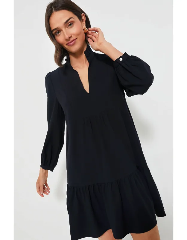 Palmerston Dres With Ruffled Collar And Tiered Skirt