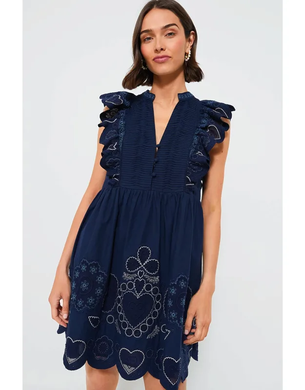 Eyelet Short Sleeve Tunic Dress