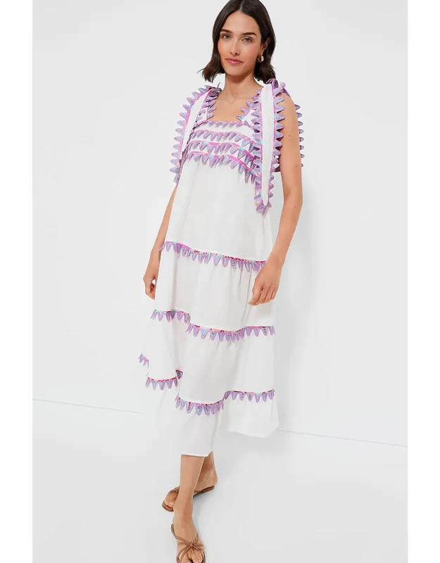 Kelly Dres With Thick Tie Straps And Tiered Skirt