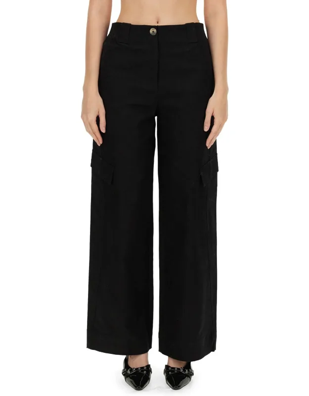 Ganni Herringbone Pant Regular Fit