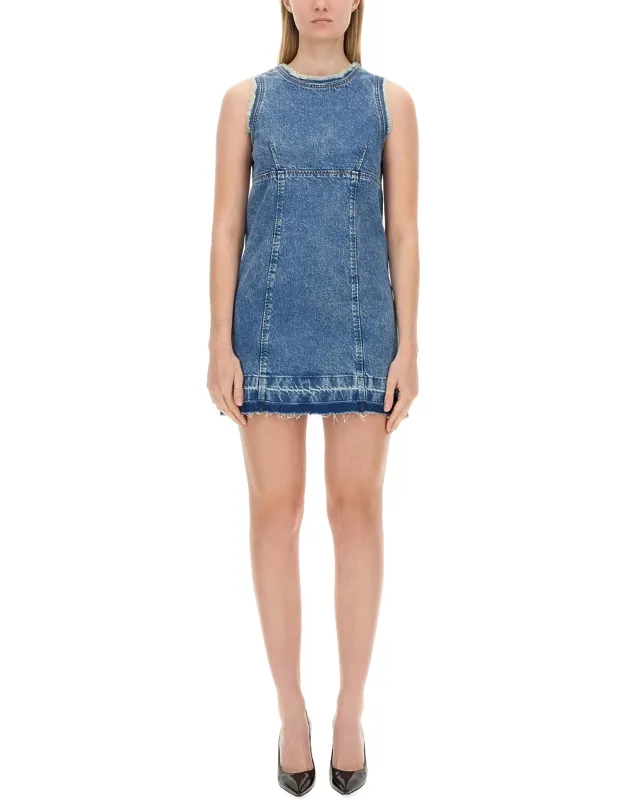 Denim Dress With Model Height 180 Cm