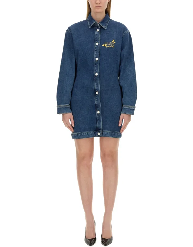 Denim Dress With Model Height 180 Cm