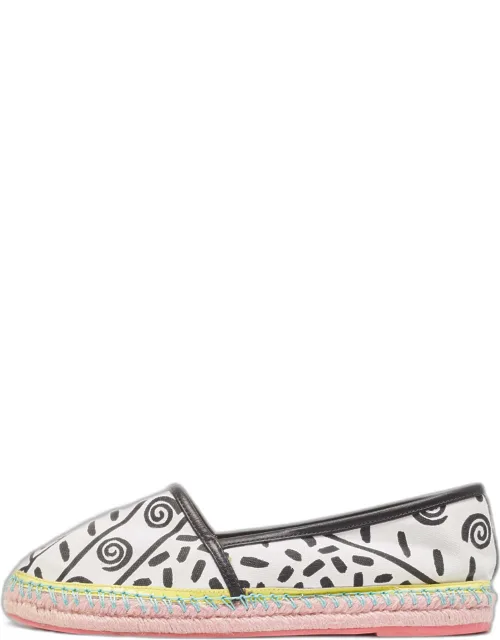 Canvas And Leather Espadrille Flats