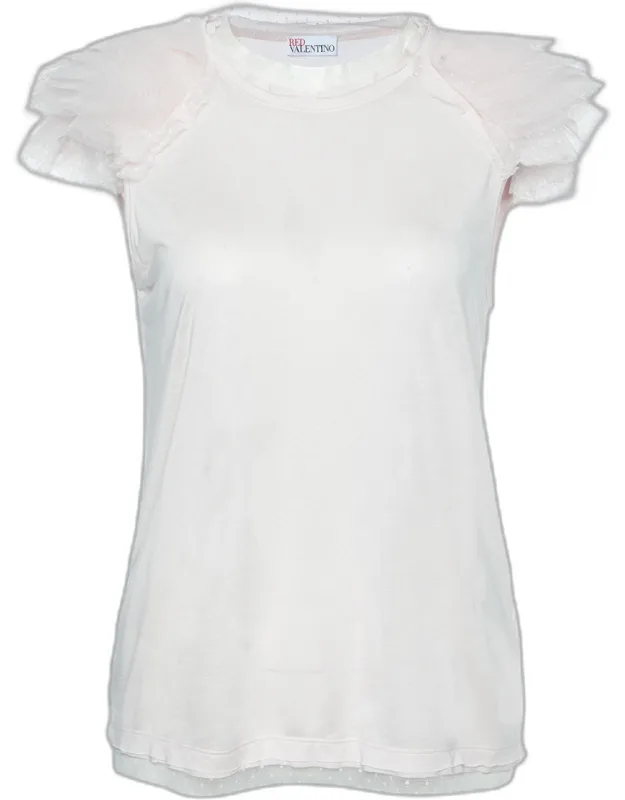 Tulle Sleeve Jersey T-shirt