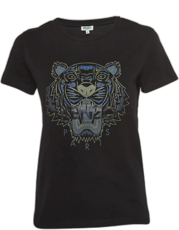Tiger Print Cotton Knit T-shirt