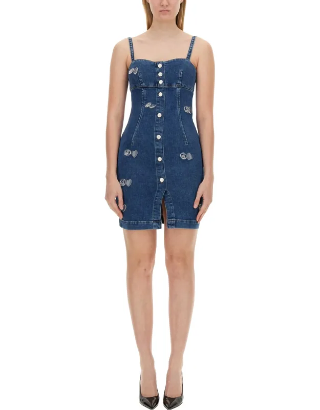 Denim Dress With Model Height 180 Cm