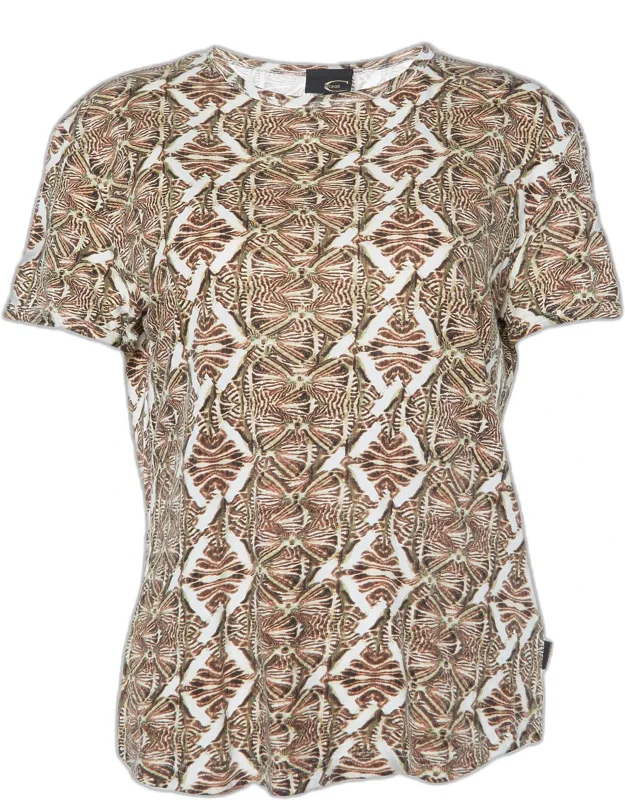 Printed Cotton & Modal Fitted T-shirt