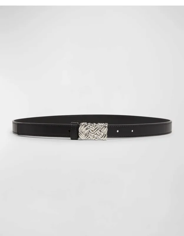 Woven Buckled Leather Belt