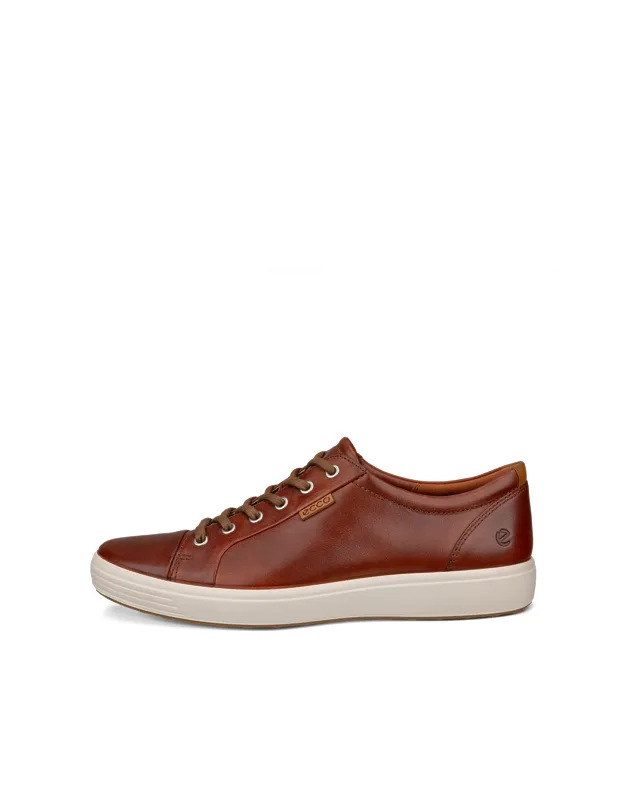 Ecco Soft 7 - Leather Sneaker With Supple Leather Construction And Adjustable Long-lace System
