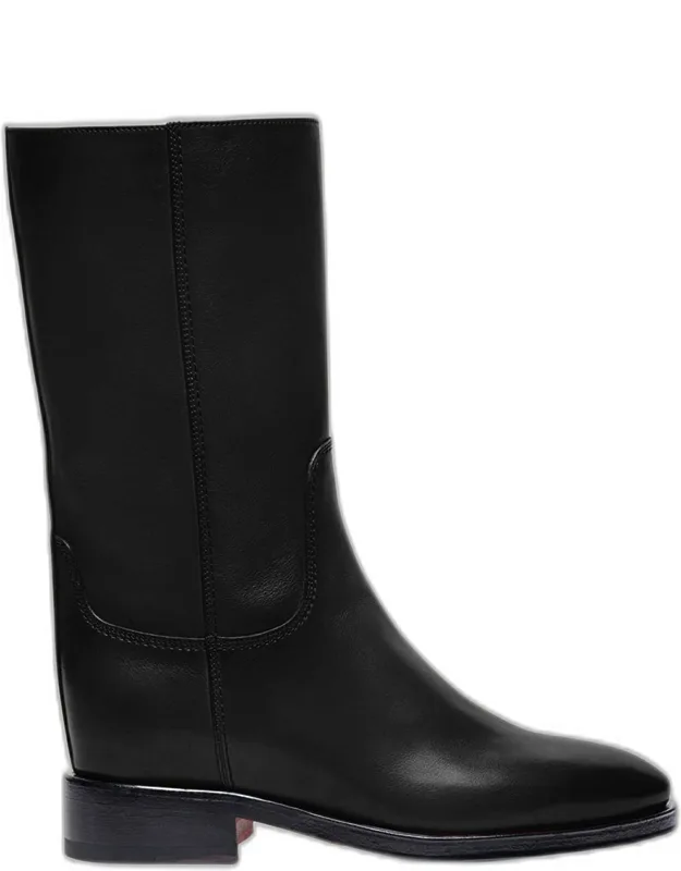 Fleece Leather Mid Boots