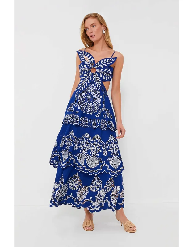 Flower Richelieu Midi Dress