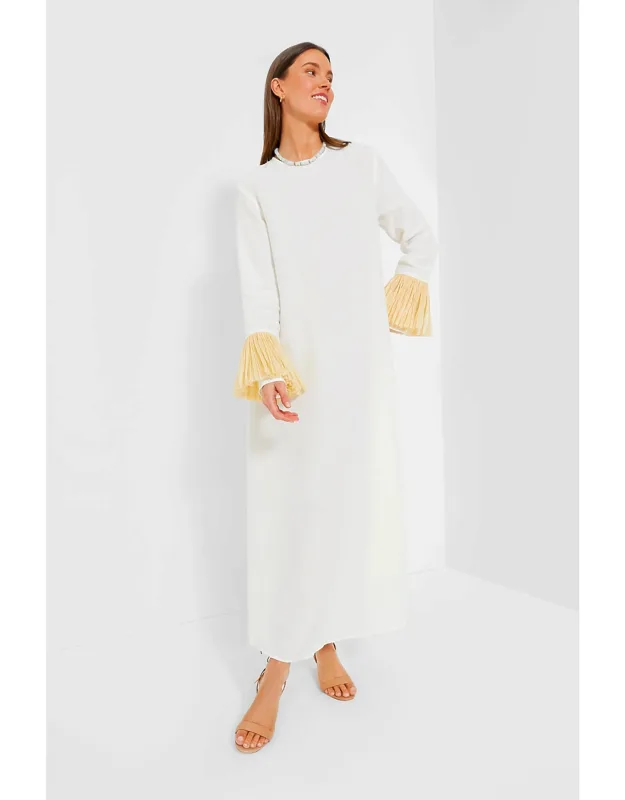 Coconut Milk Crusoe Raffia Linen Maxi Dress
