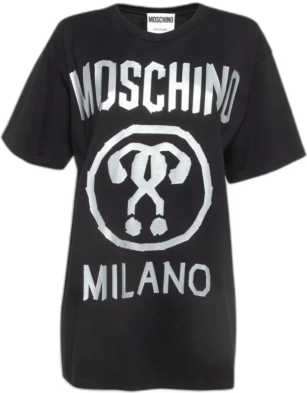 Double Question Mark Print Cotton T-shirt