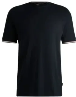 Cotton-jersey T-shirt With Signature-stripe Cuffs