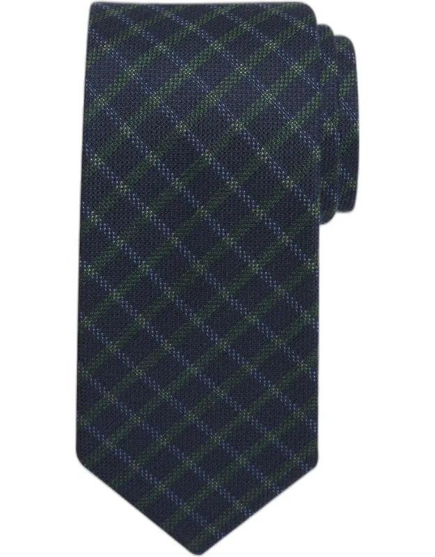 Traveler Collection Textured Plaid Tie - Long