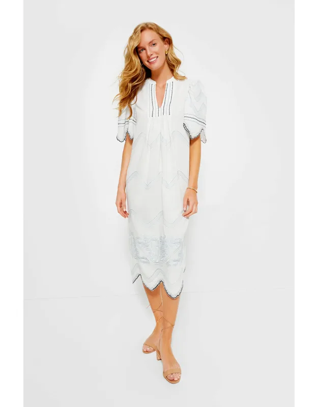 Embroidered Midi Dress