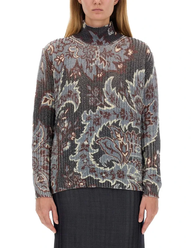 Printed Wool Sweater Oversize Made In Italy
